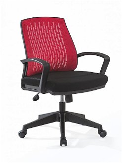 Stolička na kolieskach prim - červená/čierna