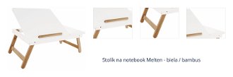 Stolík na notebook Melten - biela / bambus 1