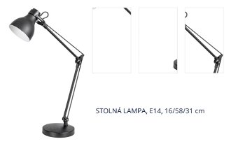 STOLNÁ LAMPA, E14, 16/58/31 cm 1