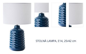 STOLNÁ LAMPA, E14, 25/42 cm 1