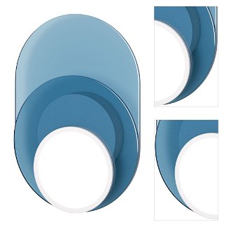 Stropná / nástenná lampa DOT 04, viac variantov - TUNTO Model: bílý rám a krycí část, skleněný panel modrý / modrá 3