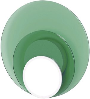 Stropná / nástenná lampa DOT 06, viac variantov - TUNTO Model: bílý rám a krycí část, skleněný panel zelený / zelená