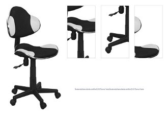 Študentská kancelárska stolička Q-G2 Čierna / biela,Študentská kancelárska stolička Q-G2 Čierna / biela 1