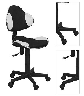Študentská kancelárska stolička Q-G2 Čierna / biela,Študentská kancelárska stolička Q-G2 Čierna / biela 3