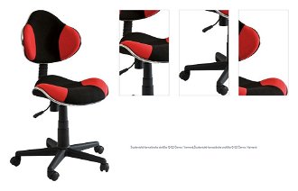 Študentská kancelárska stolička Q-G2 Čierna / červená,Študentská kancelárska stolička Q-G2 Čierna / červená 1