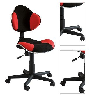 Študentská kancelárska stolička Q-G2 Čierna / červená,Študentská kancelárska stolička Q-G2 Čierna / červená 3