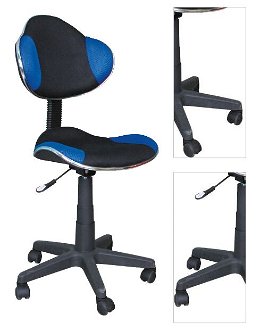 Študentská kancelárska stolička Q-G2 Modrá / čierna,Študentská kancelárska stolička Q-G2 Modrá / čierna 3