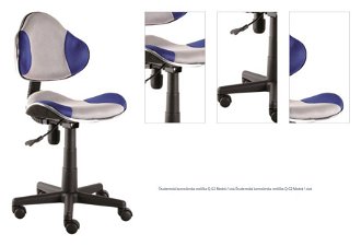 Študentská kancelárska stolička Q-G2 Modrá / sivá,Študentská kancelárska stolička Q-G2 Modrá / sivá 1