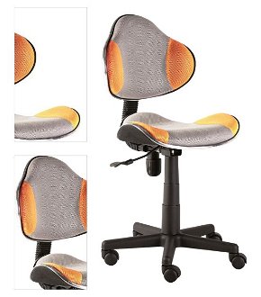 Študentská kancelárska stolička Q-G2 Sivá / oranžová,Študentská kancelárska stolička Q-G2 Sivá / oranžová 4