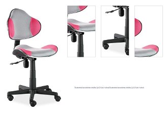 Študentská kancelárska stolička Q-G2 Sivá / ružová,Študentská kancelárska stolička Q-G2 Sivá / ružová 1