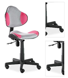 Študentská kancelárska stolička Q-G2 Sivá / ružová,Študentská kancelárska stolička Q-G2 Sivá / ružová 3