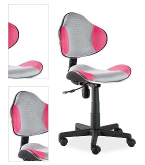 Študentská kancelárska stolička Q-G2 Sivá / ružová,Študentská kancelárska stolička Q-G2 Sivá / ružová 4
