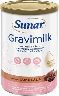 Sunar Gravimilk s príchuťou čokoláda pre tehotné a dojčiace ženy 450 g