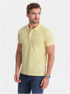 Svetlo žlté pánske polo tričko Ombre Clothing