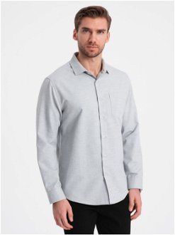 Svetlosivá pánska melírovaná košeľa Ombre Clothing