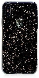 Swarovski kryt Treasure pre iPhone XS/X - Black Galaxy/Hematite Skull