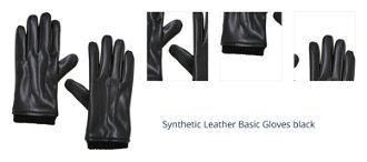 Synthetic leather basic gloves black 1