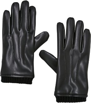 Synthetic leather basic gloves black