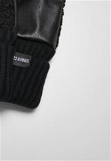 Synthetic leather gloves Sherpa black 9