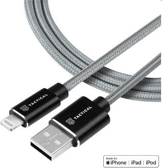 Tactical kevlarový USB-A/Lightning MFI kábel, 1 m