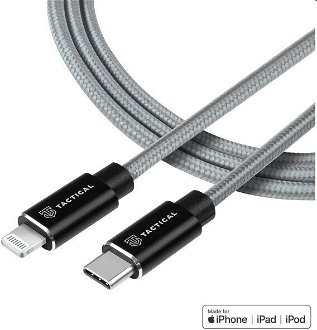 Tactical kevlarový USB-C/Lightning MFI kábel, 0.3m
