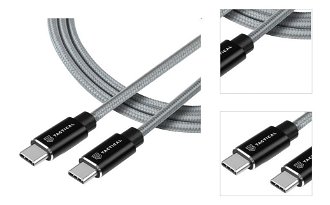 Tactical kevlarový USB-C/USB-C kábel, 100 W, 2 m 3