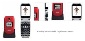 Tlačidlový telefón Evolveo EasyPhone FS, červená 1