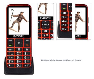 Tlačidlový telefón Evolveo EasyPhone LT, červená 1
