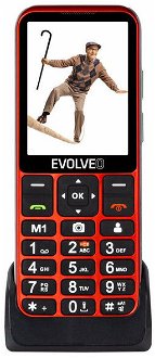 Tlačidlový telefón Evolveo EasyPhone LT, červená