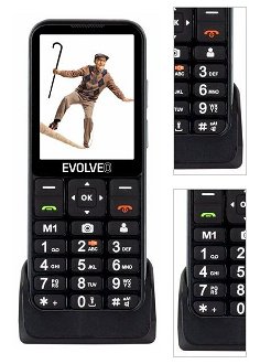Tlačidlový telefón Evolveo EasyPhone LT, čierna 3