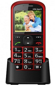 Tlačidlový telefón pre seniorov CPA Halo 11, červená