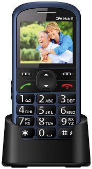 Tlačidlový telefón pre seniorov CPA Halo 11, modrá 2