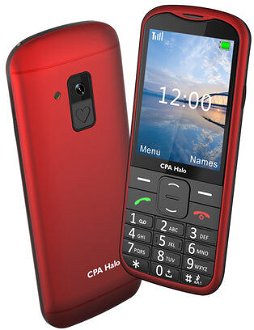 Tlačidlový telefón pre seniorov CPA Halo 18, červená
