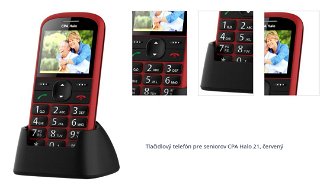 Tlačidlový telefón pre seniorov CPA Halo 21, červený 1