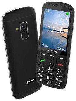 Tlačidlový telefón pre seniorov CPA Halo 28, čierny 2