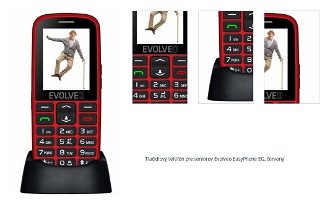 Tlačidlový telefón pre seniorov Evolveo EasyPhone EG, červený 1