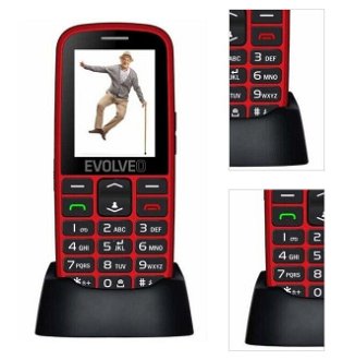 Tlačidlový telefón pre seniorov Evolveo EasyPhone EG, červený 3