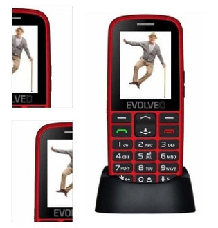 Tlačidlový telefón pre seniorov Evolveo EasyPhone EG, červený 4