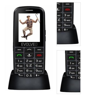 Tlačidlový telefón pre seniorov Evolveo EasyPhone EG, čierny 3