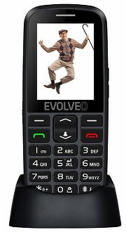 Tlačidlový telefón pre seniorov Evolveo EasyPhone EG, čierny