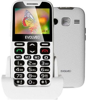 Tlačidlový telefón pre seniorov Evolveo EasyPhone XD, biela