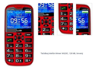 Tlačidlový telefón Winner WG20C, 128 MB, červený 1