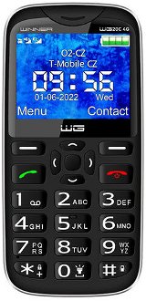 Tlačidlový telefón Winner WG20C, 128 MB, čierny