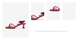 Tmavo ružové dámske šnurovacie sandále v semišovej úprave na podpätku OJJU 1