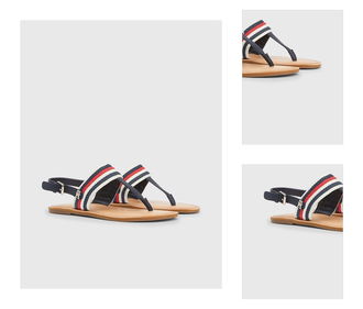 Tmavomodré dámske vzorované sandále s koženými detailmi Tommy Hilfiger 3