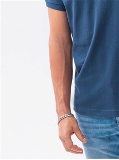 Tmavomodré pánske basic polo tričko Ombre Clothing 8