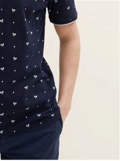Tmavomodré pánske vzorované polo tričko Tom Tailor Denim 9