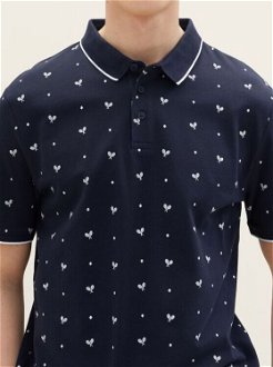 Tmavomodré pánske vzorované polo tričko Tom Tailor Denim 5