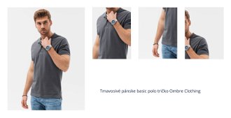Tmavosivé pánske basic polo tričko Ombre Clothing 1