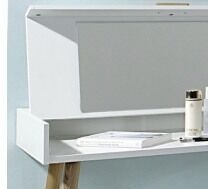 Toaletný / písací stolík so zrkadlom Kolding, biely/jaseň% 6